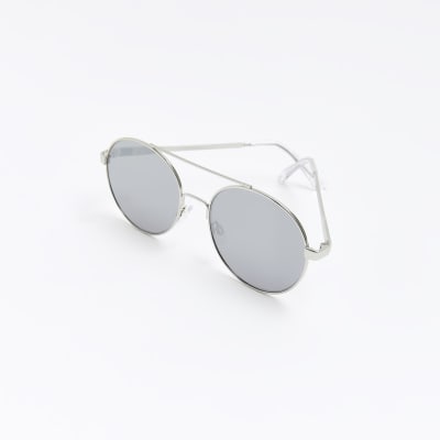 Silver Round Sunglasses River Island