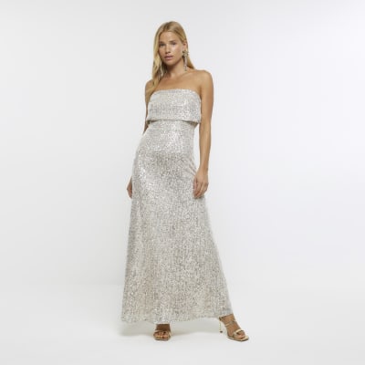 Sequin bandeau 2024 maxi dress