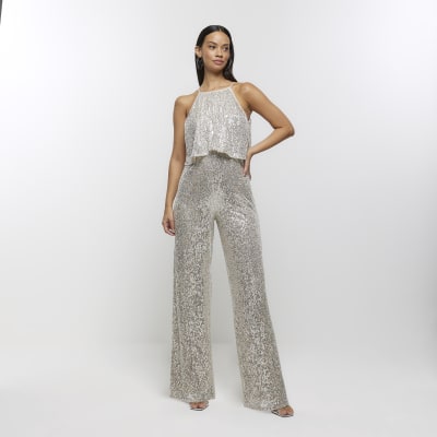 River island cheap silver jumpsuit