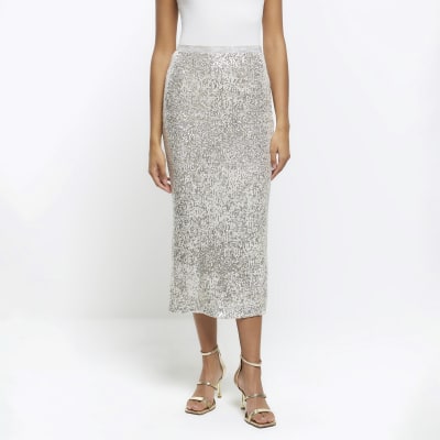 Sequin midi 2025 skirt river island