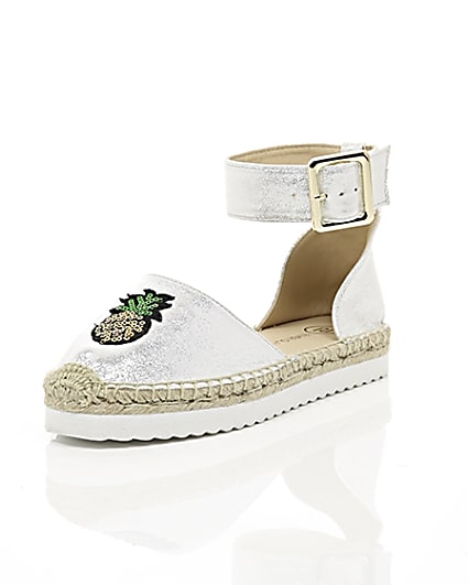 360 degree animation of product Silver sequin pineapple espadrilles frame-1