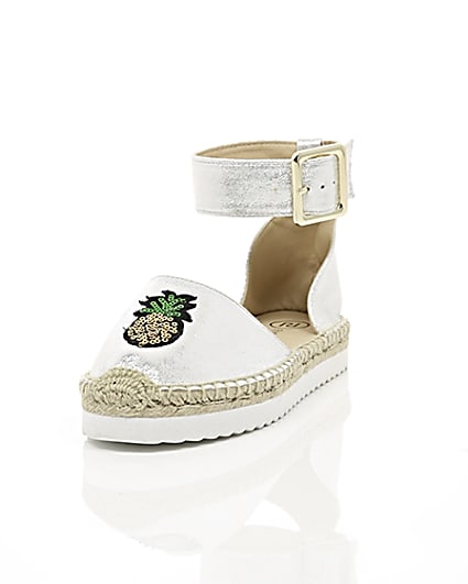 360 degree animation of product Silver sequin pineapple espadrilles frame-2