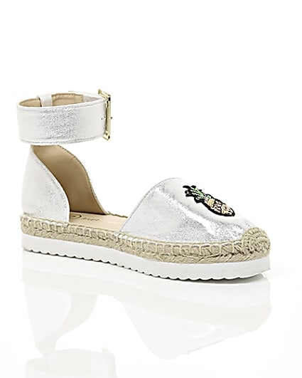 360 degree animation of product Silver sequin pineapple espadrilles frame-7