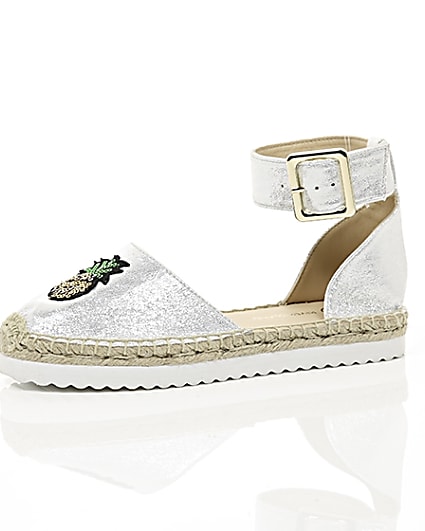 360 degree animation of product Silver sequin pineapple espadrilles frame-23