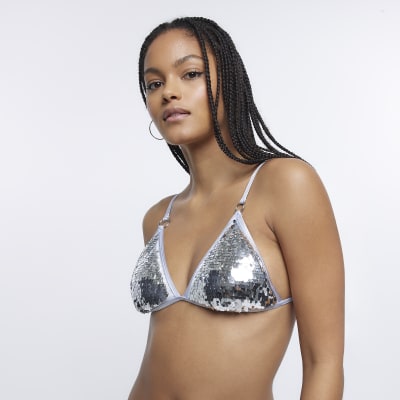river island silver bikini