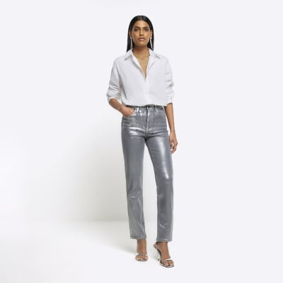 White store silver jeans