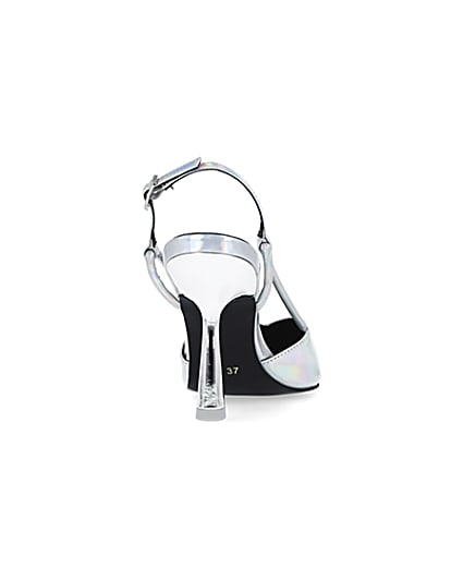 360 degree animation of product Silver sling back court shoes frame-10