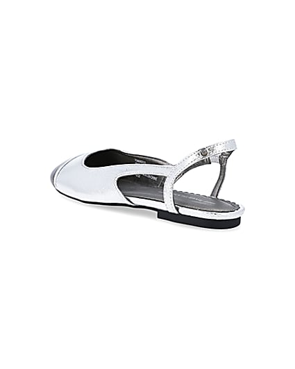 360 degree animation of product Silver slingback ballet shoes frame-6