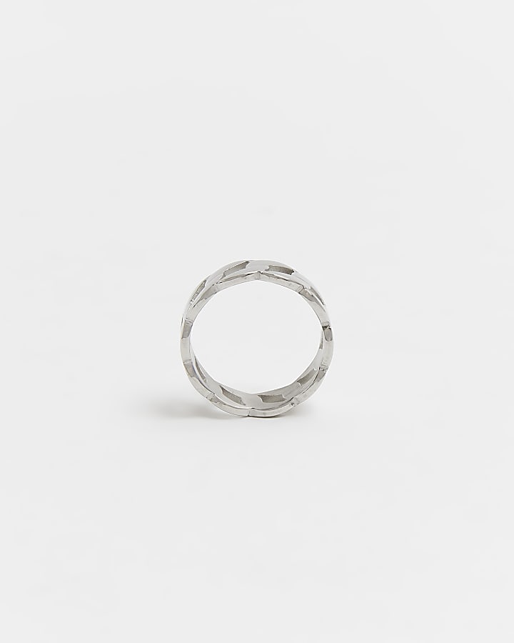 Silver stainless steel chain ring
