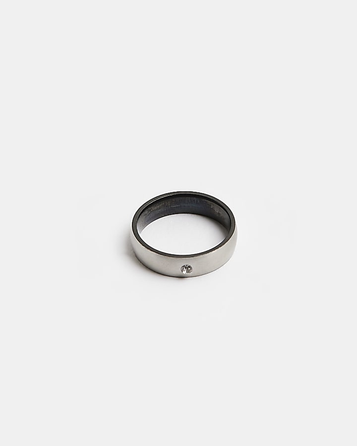 Silver Steel Band Ring