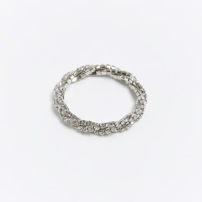 Silver stone bracelet River Island