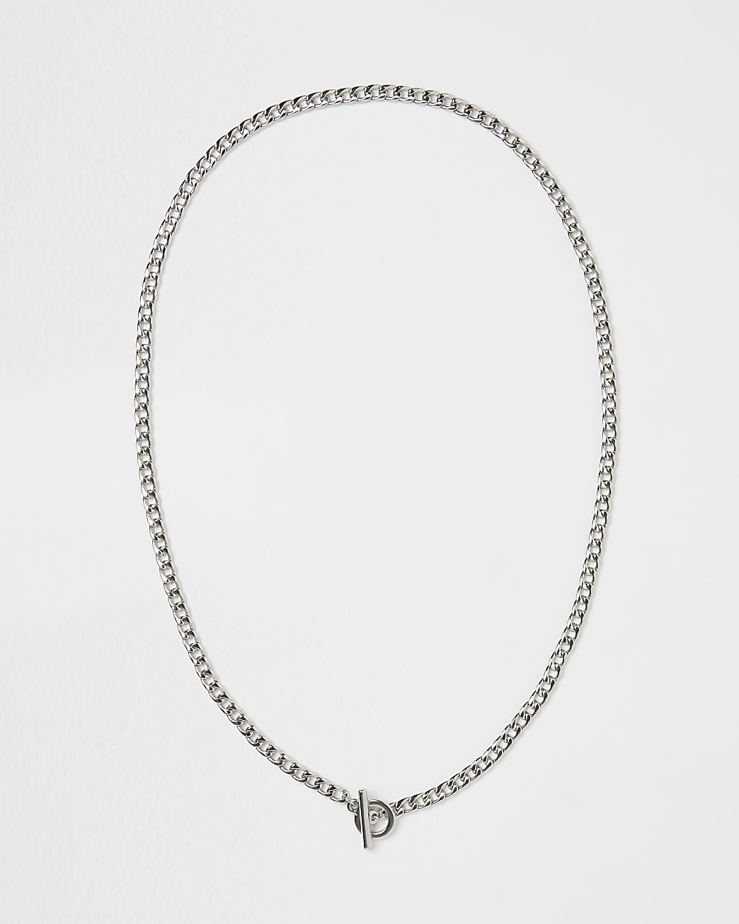 Silver t-bar chain necklace