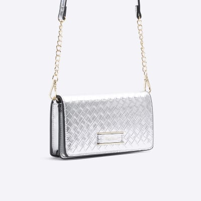 Silver bag river island sale