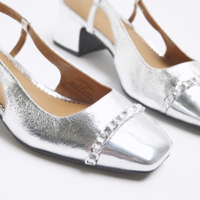 Silver party hotsell shoes wide fit