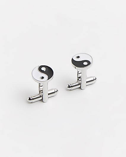 Silver Ying and Yang cufflinks