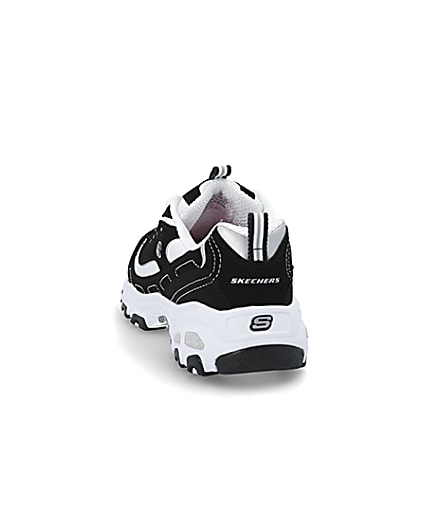 360 degree animation of product Skechers black D’Lite Biggest Fan trainers frame-8