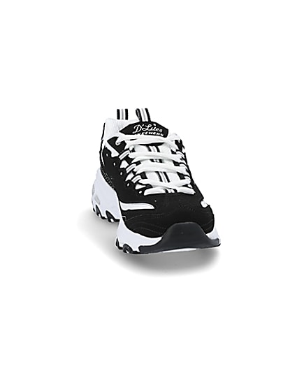 360 degree animation of product Skechers black D’Lite Biggest Fan trainers frame-20