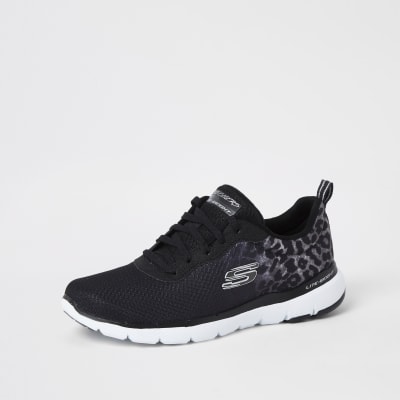 Skechers black flex appeal 3.0 trainers