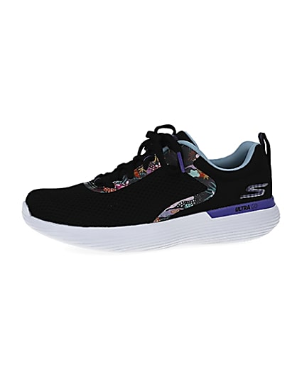 360 degree animation of product Skechers black Go Run trainers frame-2
