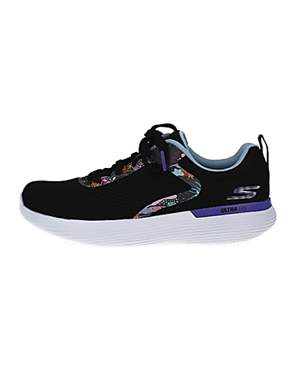 360 degree animation of product Skechers black Go Run trainers frame-3