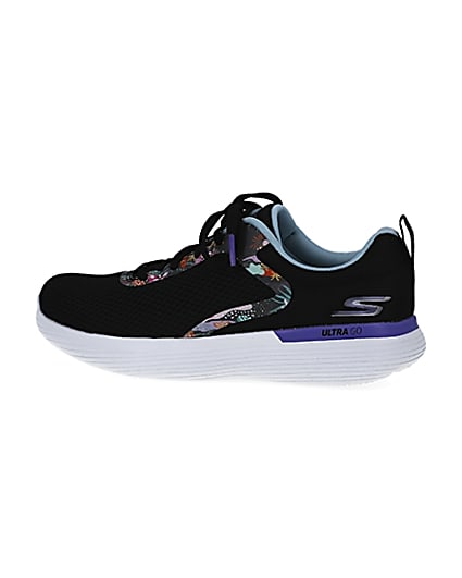 360 degree animation of product Skechers black Go Run trainers frame-4