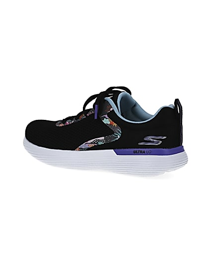360 degree animation of product Skechers black Go Run trainers frame-5