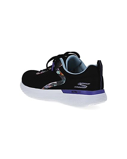360 degree animation of product Skechers black Go Run trainers frame-6