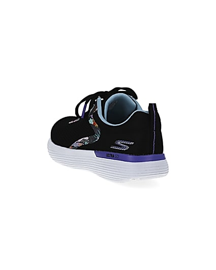 360 degree animation of product Skechers black Go Run trainers frame-7