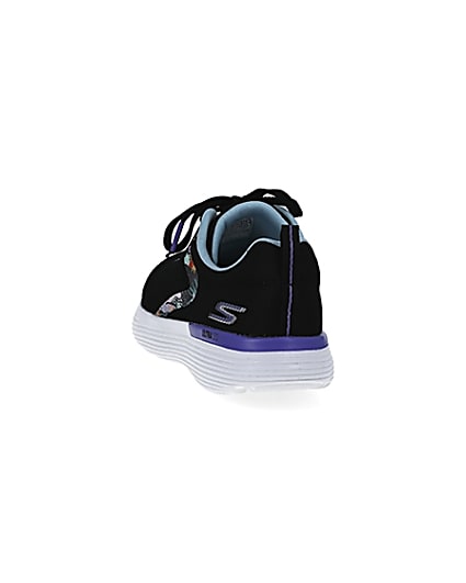 360 degree animation of product Skechers black Go Run trainers frame-8