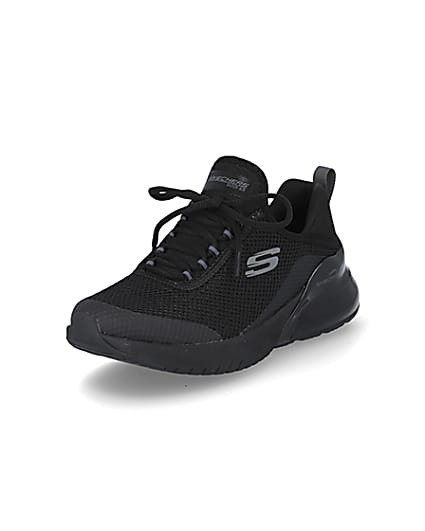 360 degree animation of product Skechers Black lace up trainers frame-0