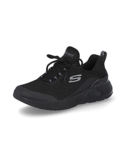 360 degree animation of product Skechers Black lace up trainers frame-1