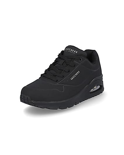 360 degree animation of product Skechers black uno air trainers frame-0