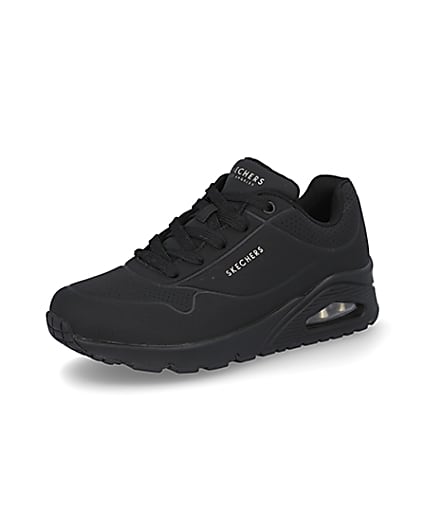 360 degree animation of product Skechers black uno air trainers frame-1