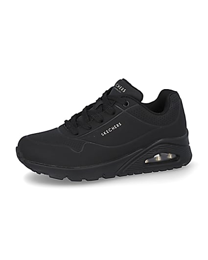 360 degree animation of product Skechers black uno air trainers frame-2