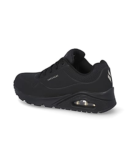 360 degree animation of product Skechers black uno air trainers frame-5