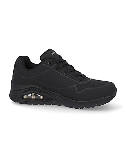 360 degree animation of product Skechers black uno air trainers frame-16