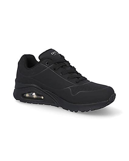360 degree animation of product Skechers black uno air trainers frame-17