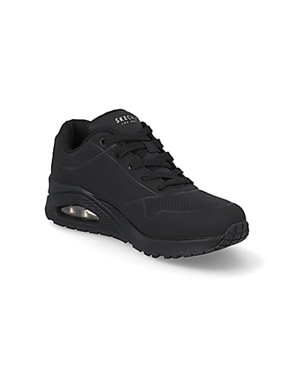 360 degree animation of product Skechers black uno air trainers frame-18
