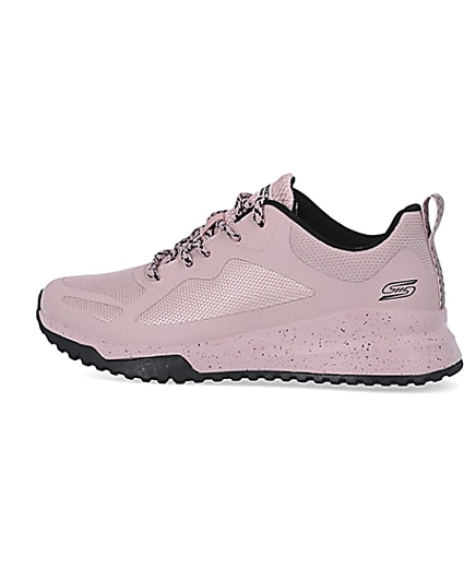 360 degree animation of product Skechers pink bobs sport squad 3 trainers frame-4