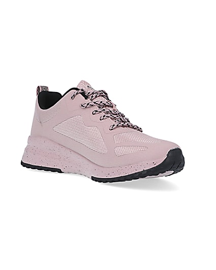 360 degree animation of product Skechers pink bobs sport squad 3 trainers frame-18