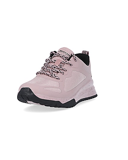 360 degree animation of product Skechers pink bobs sport squad 3 trainers frame-23