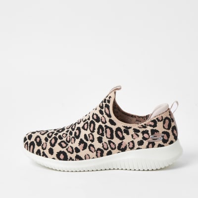 skechers pink leopard
