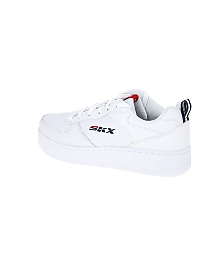 360 degree animation of product Skechers white Court trainers frame-5