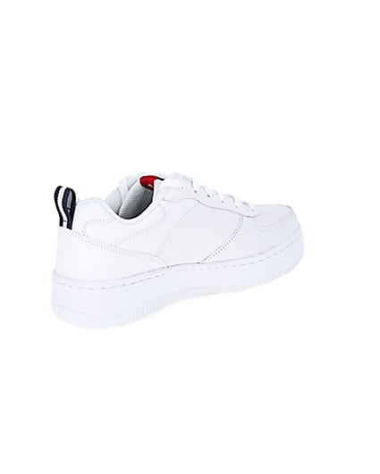 360 degree animation of product Skechers white Court trainers frame-12