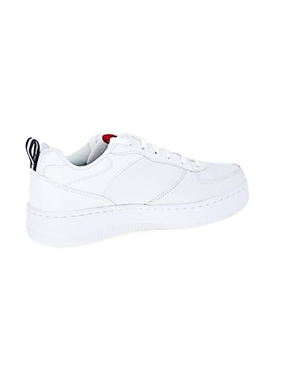 360 degree animation of product Skechers white Court trainers frame-13