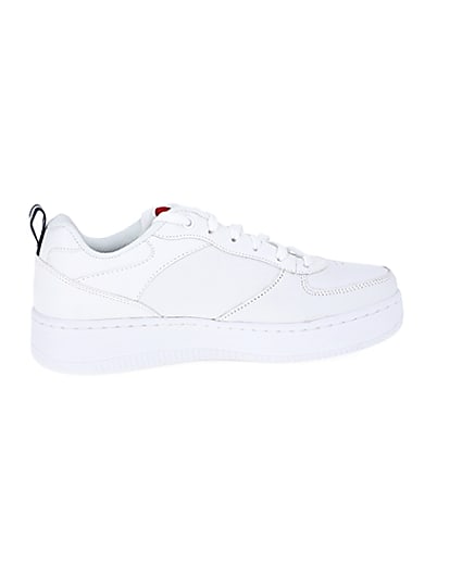 360 degree animation of product Skechers white Court trainers frame-14