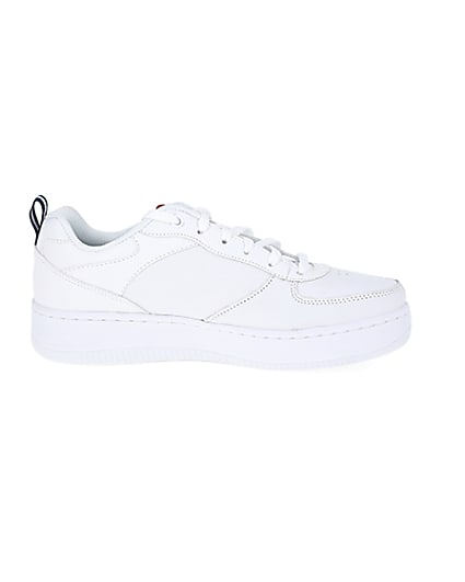 360 degree animation of product Skechers white Court trainers frame-15