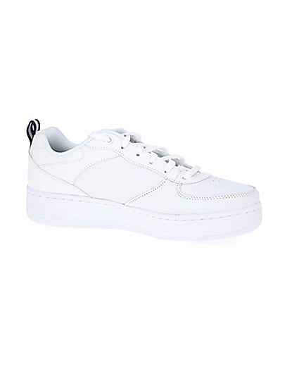 360 degree animation of product Skechers white Court trainers frame-16