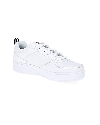 360 degree animation of product Skechers white Court trainers frame-17