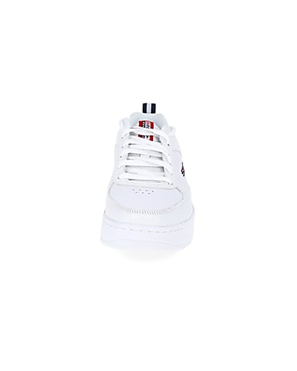 360 degree animation of product Skechers white Court trainers frame-21